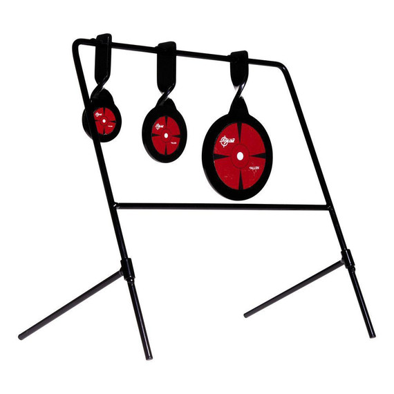 EZ-Aim Triple Deflector Spinner Target System Rimfire .22 Cal. & Air Guns 10.75"W x 12.5"H - Black/Red AN15403