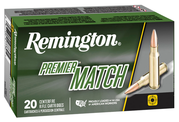 Remington Ammunition 27682 Premier Match 223Rem 52gr Boat Tail Hollow Point 20 Per Box/10 Case 149296