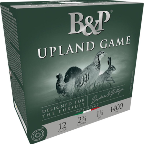 B&P Upland Game Shotshells- 12 ga 2-3/4 In 1-1/4 oz #4 1400 fps 25/ct XDCA7C02UGA001