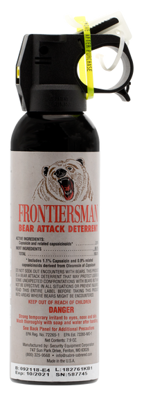 Sabre FBAD03 Frontiersman Bear Spray Effective 30 ft 7.90 oz Aerosol Repels Bears 108611