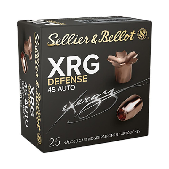 Sellier & Bellot XRG Defense Handgun Ammuntion .45 ACP 165gr HP 1148 fps 25/ct ZYSB45XA
