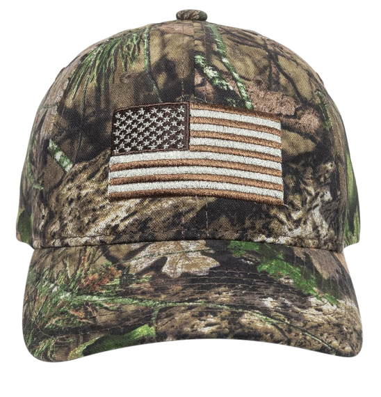 Outdoor Cap 202722-1-3 USA Flag  Mossy Oak Break-Up Country Hook & Loop OSFA Unstructured 140550