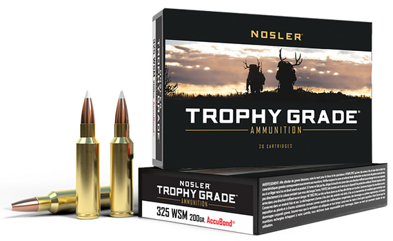 Nosler 60077 Trophy Grade  325WSM 200gr Nosler AccuBond 20 Per Box/10 Case 59583