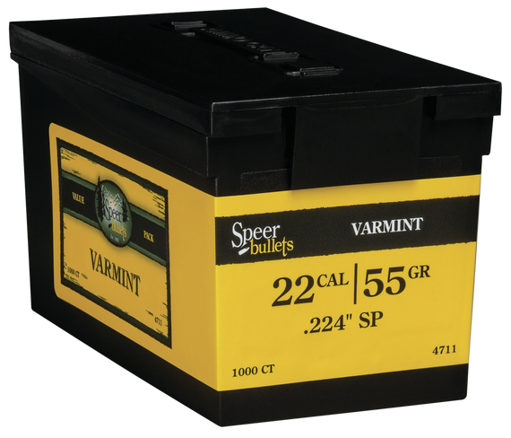 Speer 4711 Varmint  22 Caliber .224 55 GR Soft Point Value Pack 1000 Box 27074