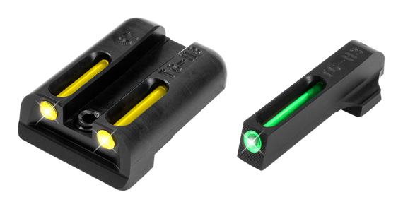 TruGlo TG131ST2Y TFO  Green/Tritium/Fiber Optic Front Sight-Yellow/Tritium/Fiber Optic Rear Sight Sig Sauer P-Series #6 Front/#8 Rear 76626