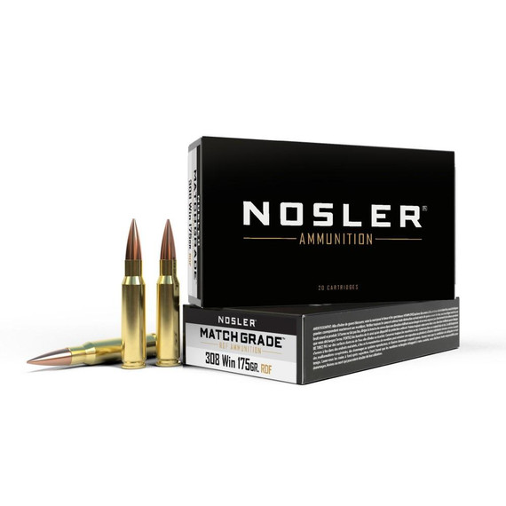 Nosler RDF Match Grade Rifle Ammunition .308 Win 175 gr HPBT 20/ct NO60132