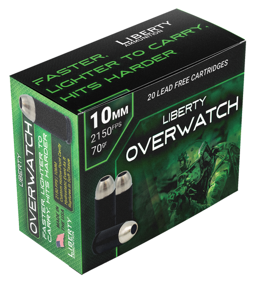 Liberty Ammunition LAOW10MM702150 OverWatch  10mmAuto 70gr Open Cavity Design 20 Per Box/50 Case 152009
