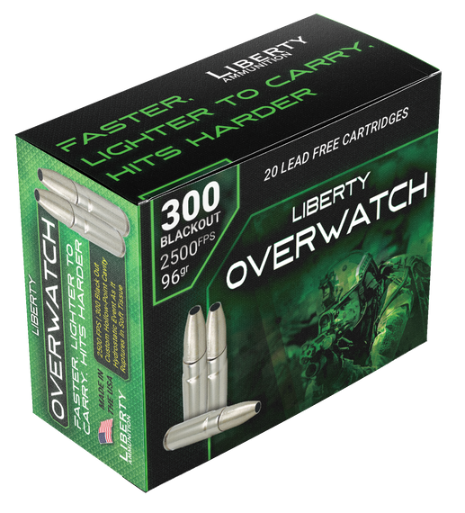 Liberty Ammunition LAOW300962500 OverWatch  300Blackout 96gr Open Cavity Design 20 Per Box/50 Case 152012