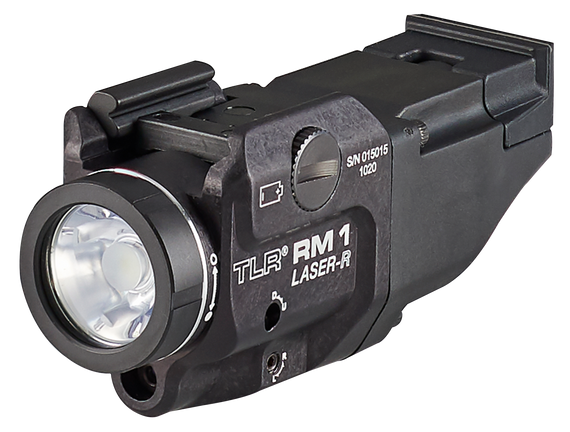 Streamlight 69446 TLR-1 RM w/Laser Black Anodized Aluminum,  500 Lumens White LED Bulb/Red Laser, 210 Meters Beam, Picatinny Rail Mount 133454