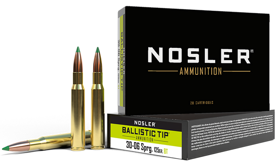 Nosler 40068 Ballistic Tip  30-06Springfield 125gr Spitzer Ballistic Tip 20 Per Box/10 Case 98598