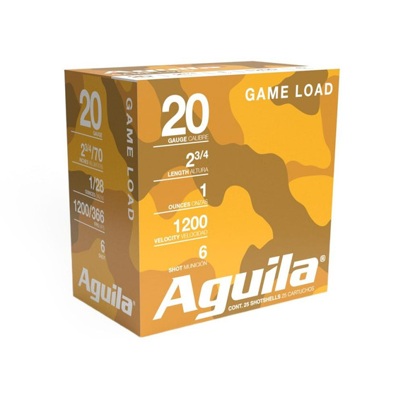 Aguila High Velocity Shotshells 20 ga 2-3/4" 1oz 1220 fps #6 25/ct AU1CHB2006