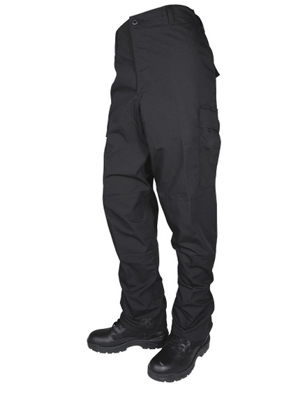 Tru-Spec BDU Basic Pants - 6.5oz. 65/35 Polyester Cotton Rip-Stop Zip Fly Closure Black Small YN1827003
