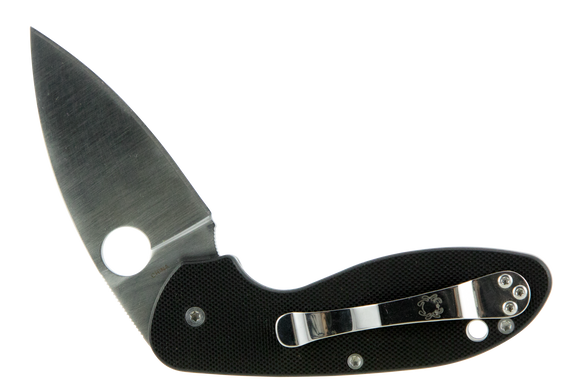 Spyderco C216GP Efficient  2.98" Folding Drop Point Plain 8Cr13MoV SS Blade Black G10 Handle Includes Pocket Clip 59078