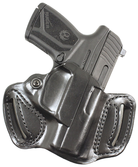 DeSantis Gunhide 086BA1ZZ0 Mini Slide  Black Leather Fits Rost Martin RMIC Belt Loop Mount Right Hand 165786