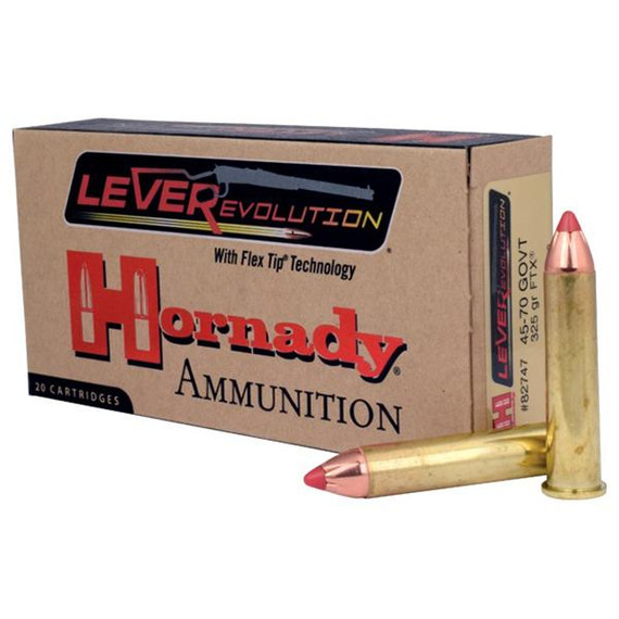 Hornady LEVERevolution Rifle Ammunition .45-70 Gov 325 gr FTX 2050 fps 20/ct HO82747