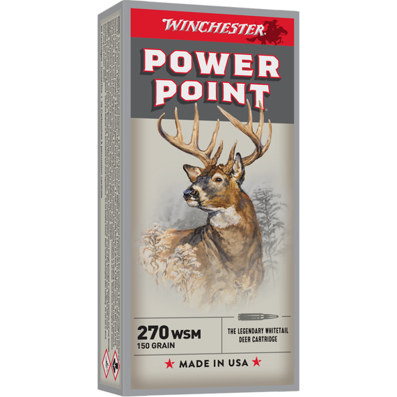 Winchester Super-X Power Point Rifle Ammunition .270 WSM 150 gr. PSP 3150 fps 20/ct WNX270WSM