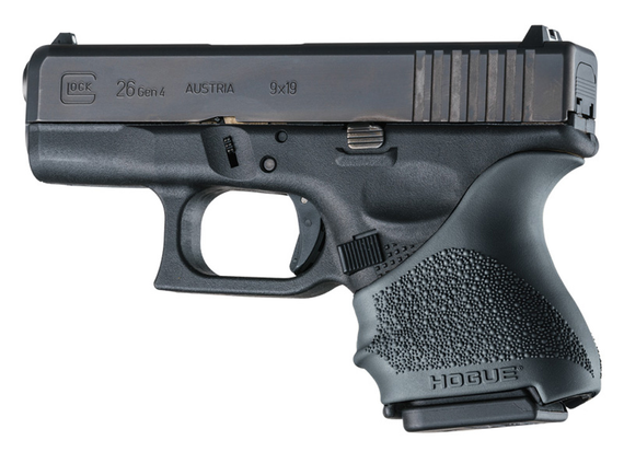 Hogue 18600 HandAll Beavertail Grip Sleeve Compatible w/ Glock 26/27 Black Textured Rubber 102659