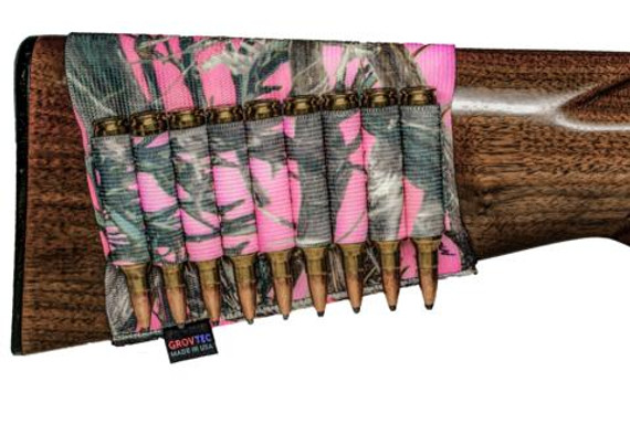 Grovtec Buttstock Cartridge Shell Holder- Rifle Open Style TrueTimber Pink XUGTAC74