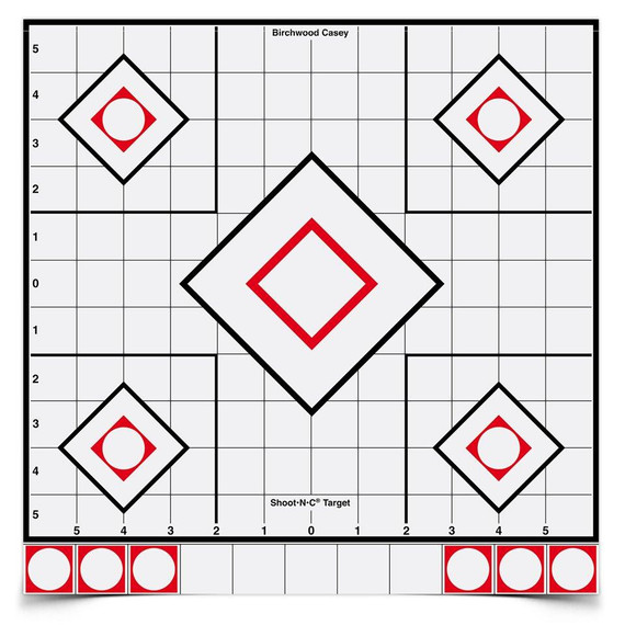 Birchwood Casey Shoot-N-C White/Black Sight-In Target - 5-12" Targets 55 Pasters BA34219
