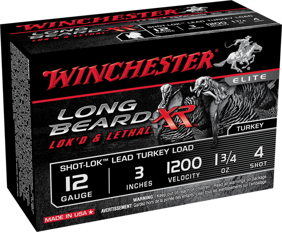 Winchester Ammo STLB1234 Long Beard XR Shot-Lok 12Gauge 3" 1 3/4oz 4Shot 10 Per Box/10 Case 90319