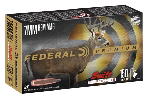 Federal P7RSS1 Premium  7mmRemMag 150gr Swift Scirocco II 20 Per Box/10 Case 121100