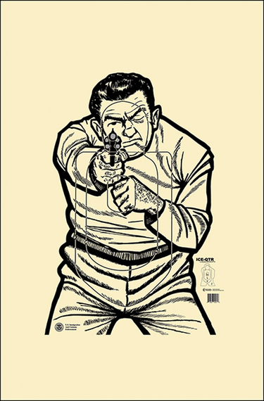 Action Target ICEQT2009100 Qualification US Immigration & Customs Enforcement Man w/Gun Paper Hanging 17.50" x 23" Black/White 100 Per Box 116057