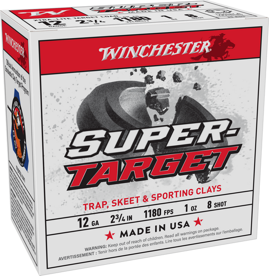 Winchester Ammo TRGTL128 Super-Target Xtra-Lite 12Gauge 2.75" 1oz 8Shot 25 Per Box/10 Case 116854