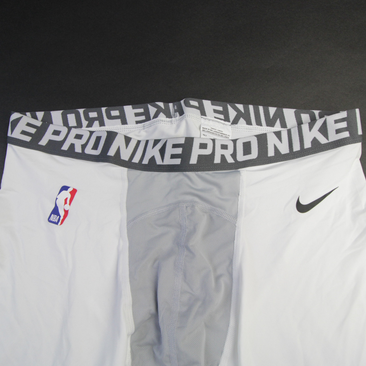 Nike NBA Authentics Dri-Fit Compression Shorts Men's White/Gray Used 2XLT  452