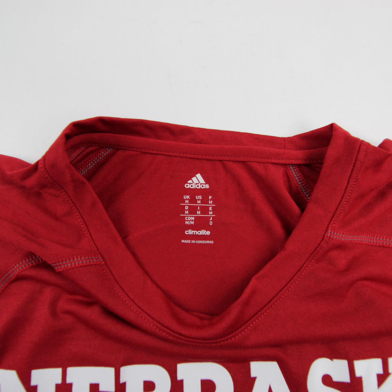 Men's adidas Scarlet Nebraska Huskers 2018 Sideline Ultimate climalite  Hoodie Long Sleeve T-Shirt