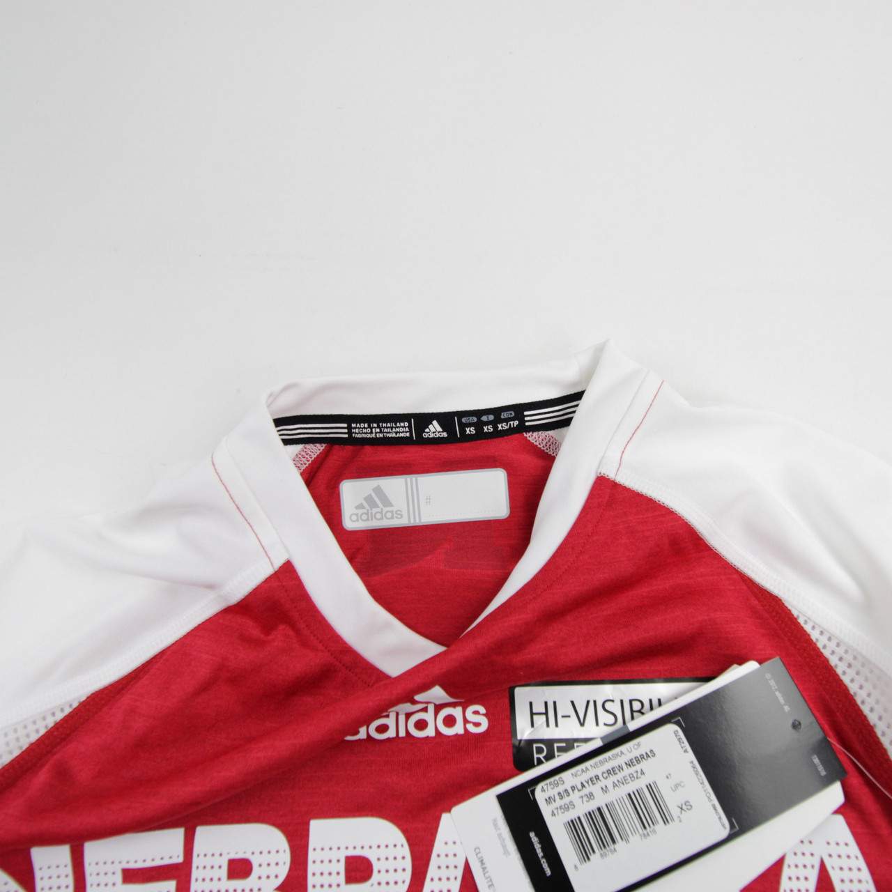 Nebraska Cornhuskers adidas Climalite Short Sleeve Shirt Men s Red White New M 90