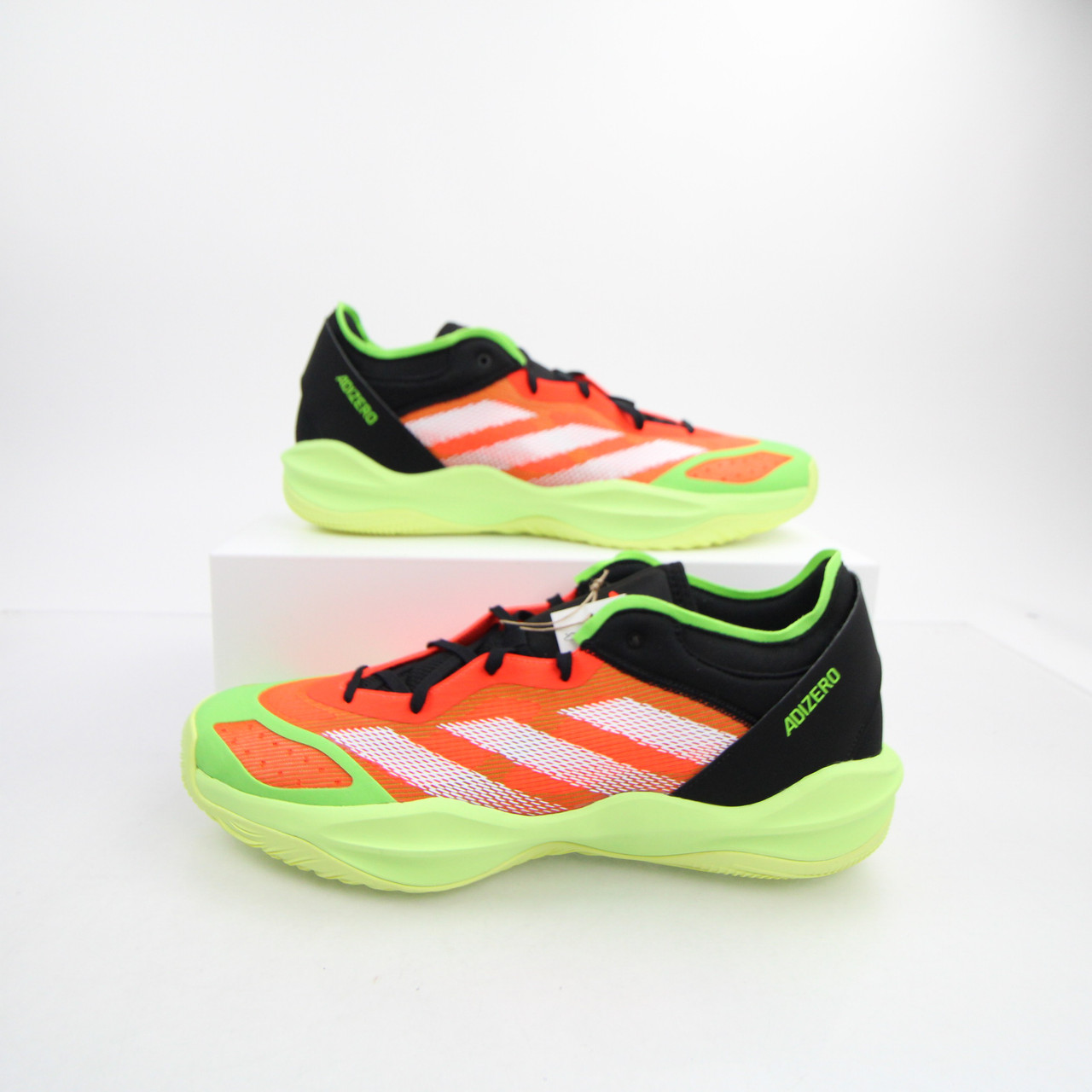adidas adizero Basketball Shoe Men's Orange/Lime Green New