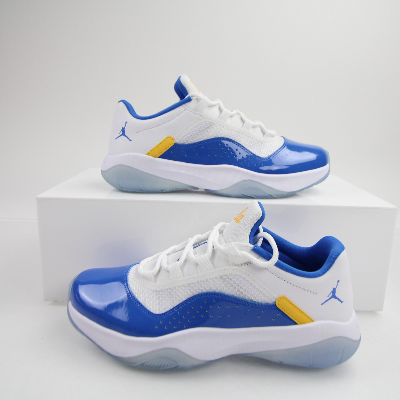 jordan white blue and yellow