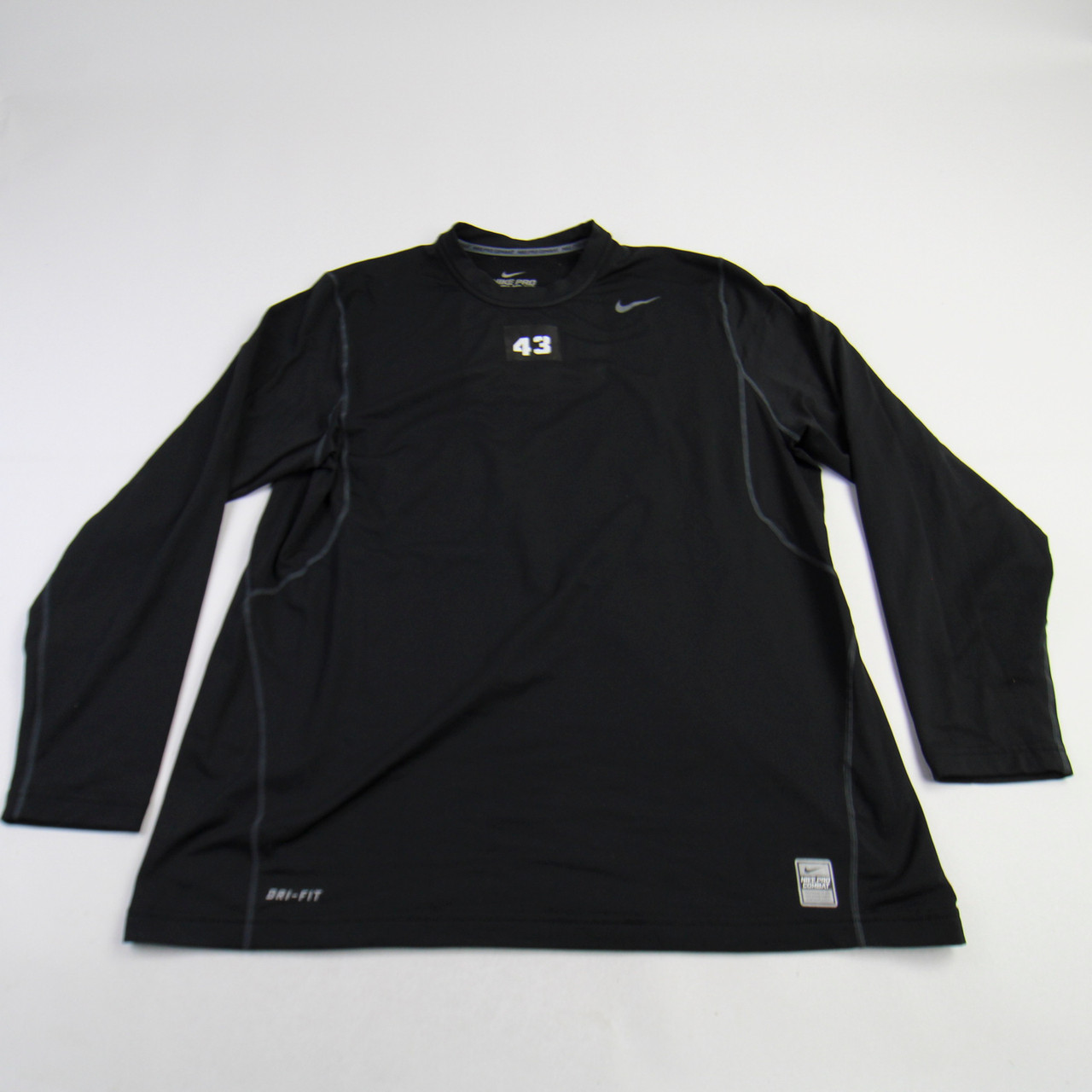 Nike Pro Combat Long Sleeve Shirt Men's Black Used 2XL-TOPS-156686