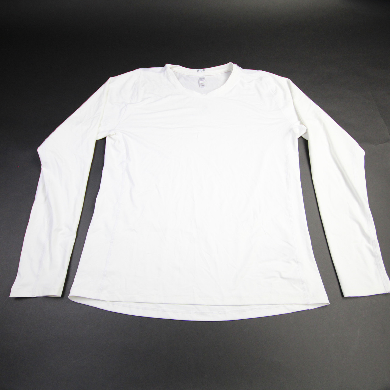 adidas Long Sleeve Shirt Men's White Used XL-TOPS-157738