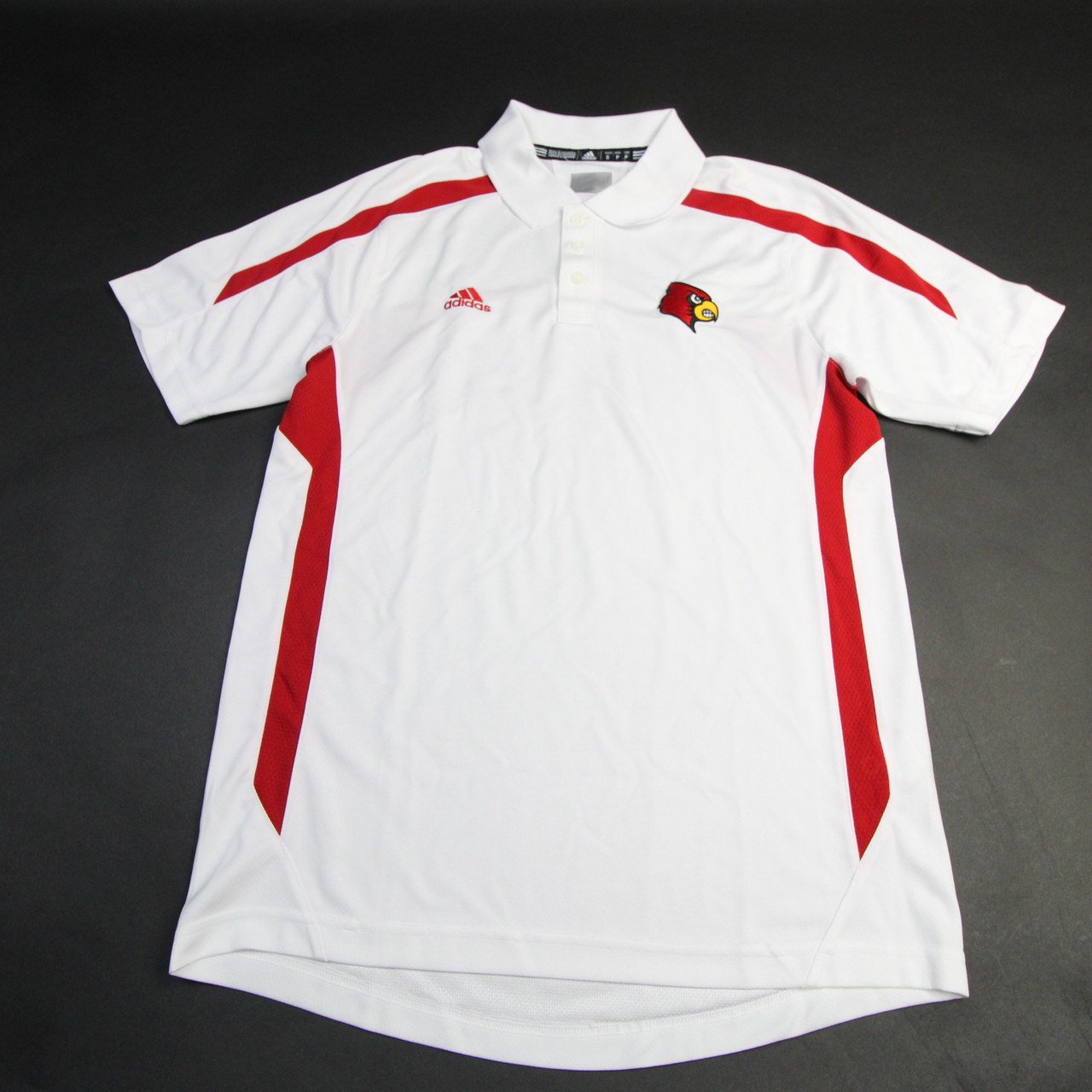 Louisville Cardinals adidas Climalite Polo Men's White/Red Used