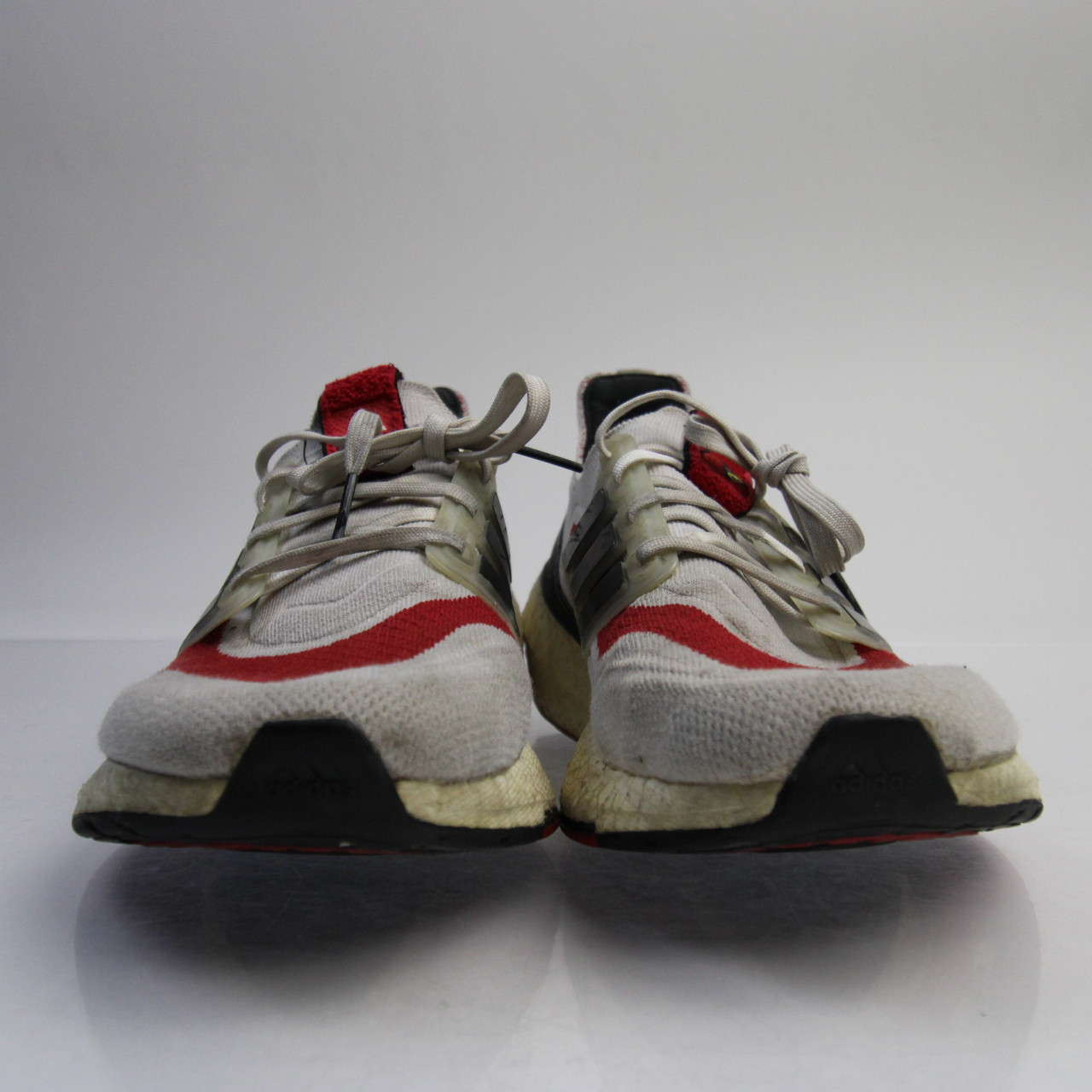 Louisville Cardinals adidas Running Jogging Shoes Men's Light Gray/Red Used  10 - Locker Room Direct