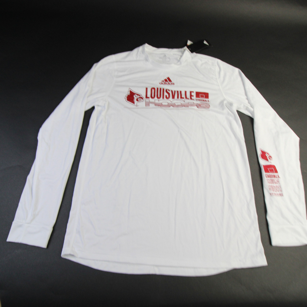 Louisville Cardinals Adidas Creator Long Sleeve Shirt Men's White New MT 760