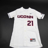 UConn Huskies Nike Game Jersey - Baseball Women's Off-White/Navy Used-JRSY-006176