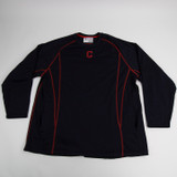 Cleveland Indians Majestic MLB Authentic Collection Long Sleeve Shirt Men's Navy/Red XL-TOPS-112650