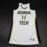 Georgia Tech Yellow Jackets Russell Athletic Game Jersey - Basketball Women's White MT-JRSY-007261