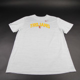 USC Trojans Nike Dri-Fit Short Sleeve Shirt Men's Gray/Off-White Used XL-TOPS-124890