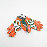 Miami Hurricanes adidas Freak Gloves - Receiver Men's Green/Orange New 3XL-EQPT-004515