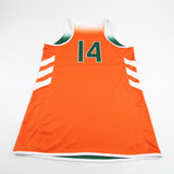 Miami Hurricanes adidas Practice Jersey - Basketball Women's Used Orange/Green-JRSY-007308