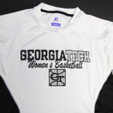 Georgia Tech Yellow Jackets Russell Athletic Short Sleeve Shirt Women's New White/Black S-TOPS-128421