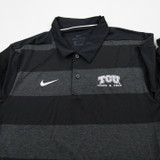 TCU Horned Frogs Nike Dri-Fit Polo Men's Black/Striped New S-TOPS-128593