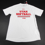 Utah Utes Under Armour Short Sleeve Shirt Women's White New S-TOPS-129430