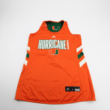 Miami Hurricanes adidas Practice Jersey - Basketball Women's Used Orange/Green M-JRSY-007653