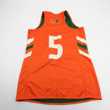 Miami Hurricanes adidas Practice Jersey - Basketball Women's Used Orange/Green M-JRSY-007653