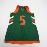 Miami Hurricanes adidas Practice Jersey - Basketball Women's Used Orange/Green M-JRSY-007653