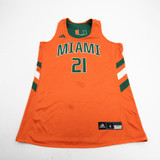 Miami Hurricanes adidas Practice Jersey - Basketball Women's Used Orange/Green-JRSY-007676